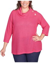 Ruby Rd. - Plus Size Soft Sequin Cowl Neck Top - Lyst
