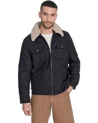 Levi's - Wool Blend Depot Sherpa Collar Jacket - Lyst