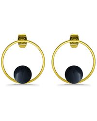 Macy's - 14k Gold Plated Multi Genuine Stone Circle Stud Earrings - Lyst