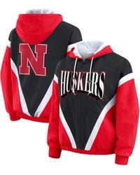WEAR by Erin Andrews - Scarlet/black Nebraska Huskers Color Block Full-zip Windbreaker Jacket - Lyst
