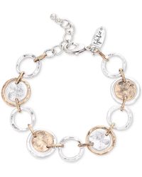 Style & Co. - Two-tone Hammered Circle & Disc Flex Bracelet - Lyst