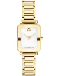 Movado - Bold Evolution 2.0 Mini Tank Swiss Quartz Ionic Plated Light Yellow Steel Watch - Lyst