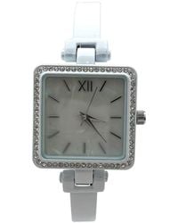 Olivia Pratt - Square Face Thin Rhinestone Bezel Bangle Watch - Lyst