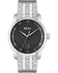 BOSS - Boss Men Principle Quartz Basic Calendar -tone Stainless Steel Watch 41mm - Lyst
