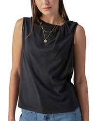 Sanctuary - Sun's Out Cotton Knotted Sleeveless Tee - Lyst