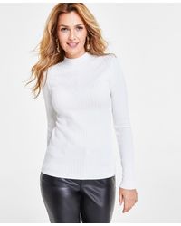 INC International Concepts - Detail Ribbed Mock Neck Sweater - Lyst