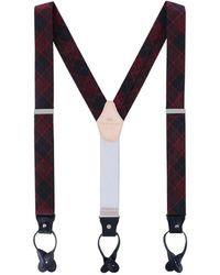 Trafalgar - Kincade Red Blackwatch Plaid Silk Button End Suspenders - Lyst