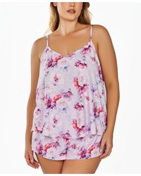 iCollection - Plus Size 2pc. Soft Floral Tank And Short Pajama Set - Lyst