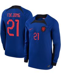 Nike - Frenkie De Jong Netherlands National Team 2022/23 Away Breathe Stadium Replica Player Long Sleeve Jersey - Lyst