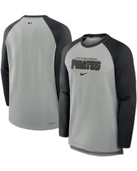 Nike - Heather Gray/black Colorado Rockies Authentic Collection Game Time Raglan Performance Long Sleeve T-shirt - Lyst