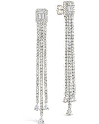 Sterling Forever - Naomi Cubic Zirconia Dangle Stud Earrings - Lyst