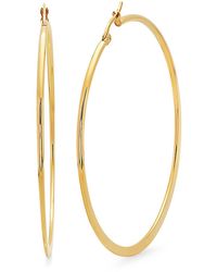 Steeltime - 18k Gold Plated Stainless Steel Hoop Earrings - Lyst