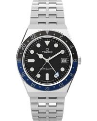 Timex - Q Gmt Stainless Steel Bracelet Watch 38mm - Lyst