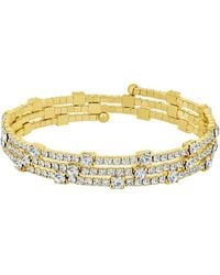 And Now This - Silver-plated Or 18k -plated Crystal Coil Bracelet - Lyst