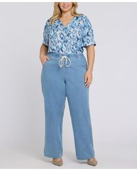 NYDJ - Plus Size Relaxed Drawstring Pull-on Denim Pants - Lyst