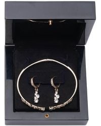Givenchy - Silver-tone 2-pc. Set Stone Scatter Cluster Cuff Bangle Bracelet & Matching Drop Earrings - Lyst