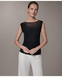 Donna Karan - Petite Crewneck Sleeveless Sweater Top - Lyst