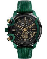 DIESEL - Griffed Chronograph Leather Watch 48mm - Lyst