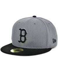 KTZ - Boston Red Sox Basic Gray Black 59fifty Cap - Lyst