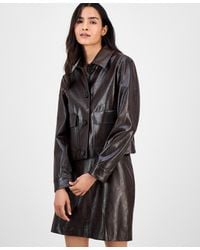 Anne Klein - Faux Leather Front-button Jacket - Lyst