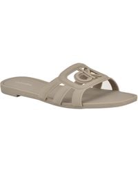 Calvin Klein - Yoana Logo Slip-on Jelly Flat Sandals - Lyst
