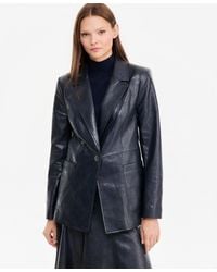 Kobi Halperin - Romi Faux Leather Mid-length Blazer - Lyst