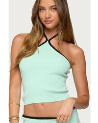 Edikted - Aureley Contrast Knit Halter Top - Lyst