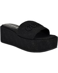 Guess - Bintai Platform Slide Wedge Sandals - Lyst