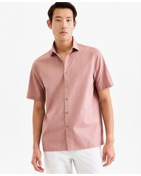 Alfani - Short-sleeve Solid Texture Shirt - Lyst