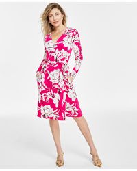 INC International Concepts - Floral-print Wrap Dress - Lyst