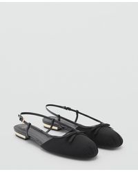 Mango - Decorative Bow Tie Detail Ballerina Shoes - Lyst