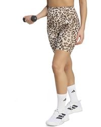 adidas - Optime Essentials Leopard Print Short leggings - Lyst
