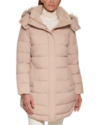 Calvin Klein Faux Fur Trim Hooded 
