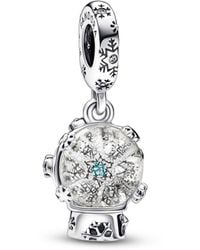 PANDORA - Cubic Zirconia Snowflake Snow Globe Dangle Charm - Lyst