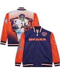 Mitchell & Ness - Walter Payton Chicago Bears Retired Player Graphic Full-zip Satin Jacket - Lyst