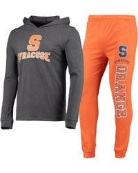 Concepts Sport - Orange/heather Charcoal Syracuse Orange Meter Long Sleeve Hoodie T-shirt jogger Pajama Set - Lyst