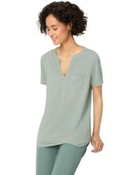 Olsen - Shimmer Split Neck T-shirt - Lyst