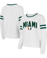 Concepts Sport - Concept Sport Miami Hurricanes Borough French Terry Arch Over Long Sleeve Top - Lyst