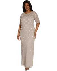Adrianna Papell - Plus Size 3d Floral Embellished Gown - Lyst