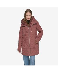 Andrew Marc - Islee Quilted 's Puffer Coat With Popcorn Sherpa Trimming And Removable Hooded Bib - Lyst