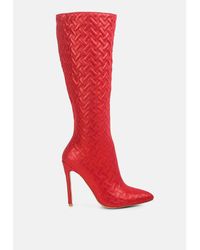 LONDON RAG - Tinkles Embossed High Heeled Calf Boots - Lyst