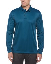PGA TOUR - Mini Jacquard Long Sleeve Golf Polo Shirt - Lyst