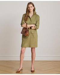 Ralph Lauren - Spread Collar Lace-up Trim Shirt Dress - Lyst