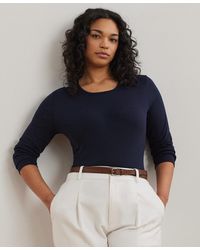 Ralph Lauren - Plus Size Stretch Long-sleeve Tee - Lyst