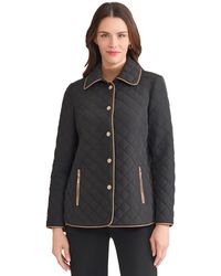 Jones New York - Quilted Snap Front Long Sleeve Jacket - Lyst