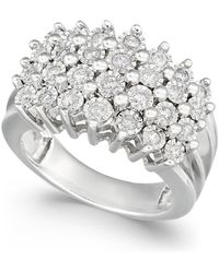 Macy's - Diamond Multi-row Ring (1/2 Ct. T.w.) In Sterling Silver - Lyst