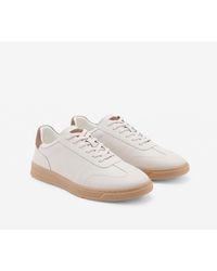 Mango - Contrasting Panel Leather Sneakers - Lyst
