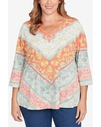 Ruby Rd. - Plus Size Embellished Floral Knit Top - Lyst