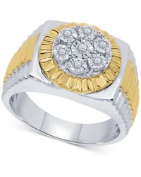 Macy's - Diamond Two-tone Cluster Ring (1/5 Ct. T.w. - Lyst