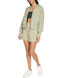 Calvin Klein - Fleece Crop Zip-front Long-sleeve Hoodie - Lyst